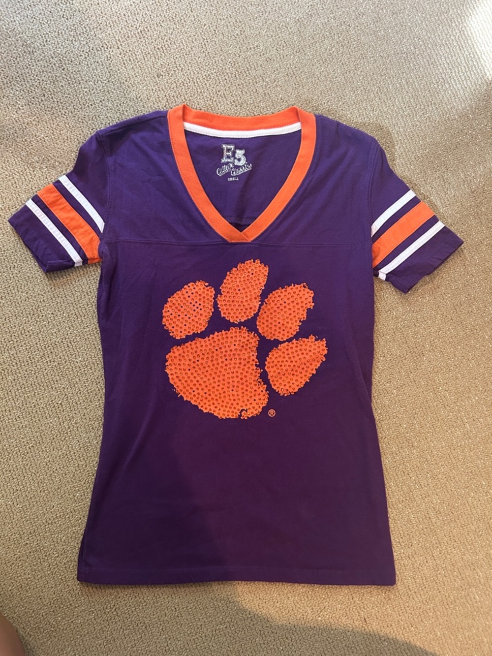 Women’s ' Clemson Purple & Orange V-Neck Clemson shirt
